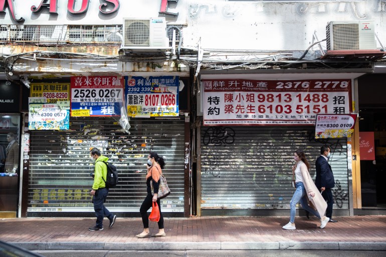 Hong Kong shops closed during cpoviod
